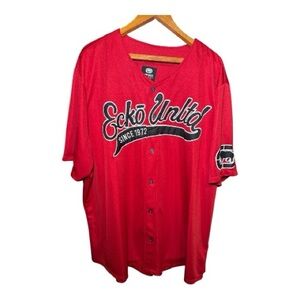 Ecko Unlimited Men's Big & Tall Baseball Jersey Black 5XL